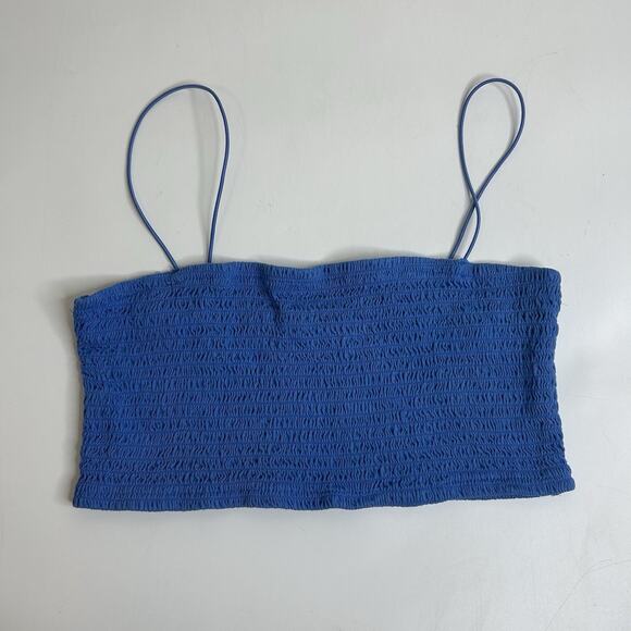 Maeve by Anthropologie Spaghetti Strapped Crop Top Small Ruched Festival Beach - Picture 1 of 7